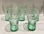 Set of 5 Vintage Coca-Cola 16 oz Coke Glasses Libbey - Light Green Color