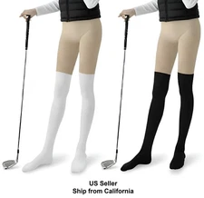 Premium Warm Thermal Golf Pantyhose Two-Tone Over-The-Knee Socks Style Tights