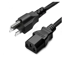 Lordtronics 10FT Universal 3-Prong Power Cable Cord (NEMA 5-15P to IEC C13)
