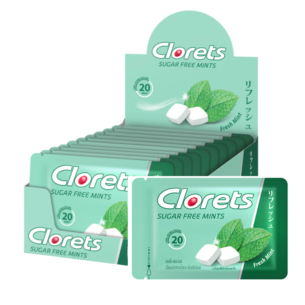 Clorets Fresh Mint Sugar Free Tablets Spearmint Candy 16.8 grams