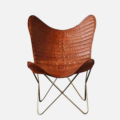 New Leather Butterfly Chair Outdoor Indoor Relaxing with Fold-able Iron Stand - Picture 5 of 5