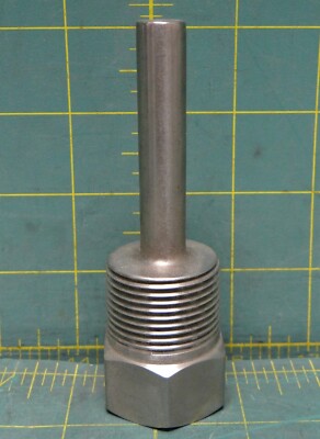304 SS Threaded Thermowell 1'' NPT x 1/2'' NPT Connection x 2.5'' Insertion