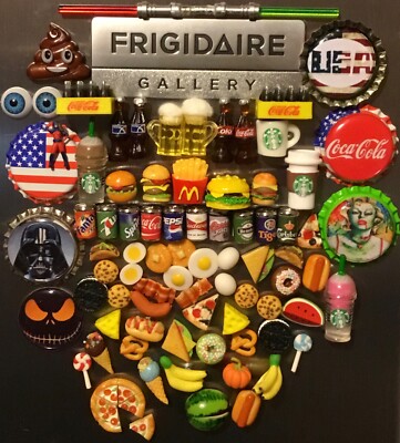 3D Food Drink Magnet Lot Handcrafted    (10) Pc Assorted Magnet Set Mini Style