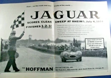 1954 Jaguar XK race program centerfold car ad- Hoffman, Park Ave, NYC, NY-scarce