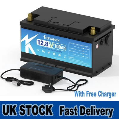 12V 100Ah Lithium Battery LiFePO4 100A BMS for RV Solar Off-grid with Charger