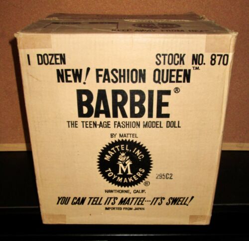 Vintage Barbie Original Shipping Box For Stock No. 870 Fashion Queen Barbie - Imagen 1 de 7