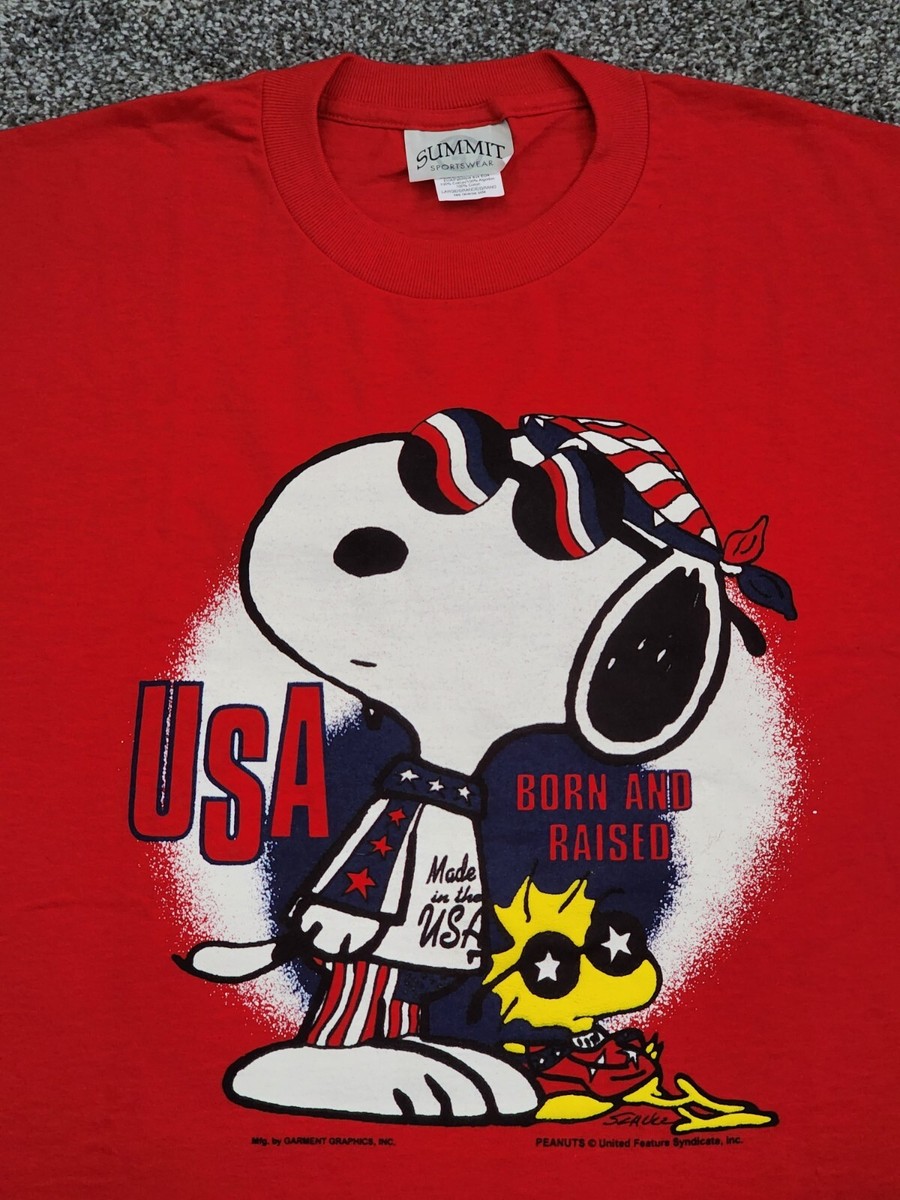 Vintage SNOOPY Peanuts Woodstock T SHIRT USA BORN Single