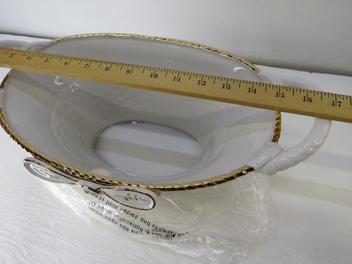 MINT ROYAL ALBERT OLD COUNTRY ROSES LARGE 17" WIDE CENTERPIECE BASKETWEAVE BOWL - Picture 8 of 9