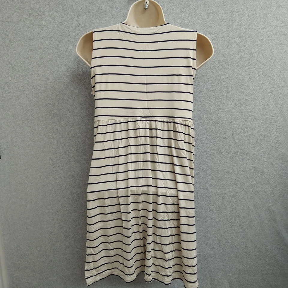 Design History 女式条纹无袖圆领衬衫上衣黑色米色 PM — 第 3/4 张图片