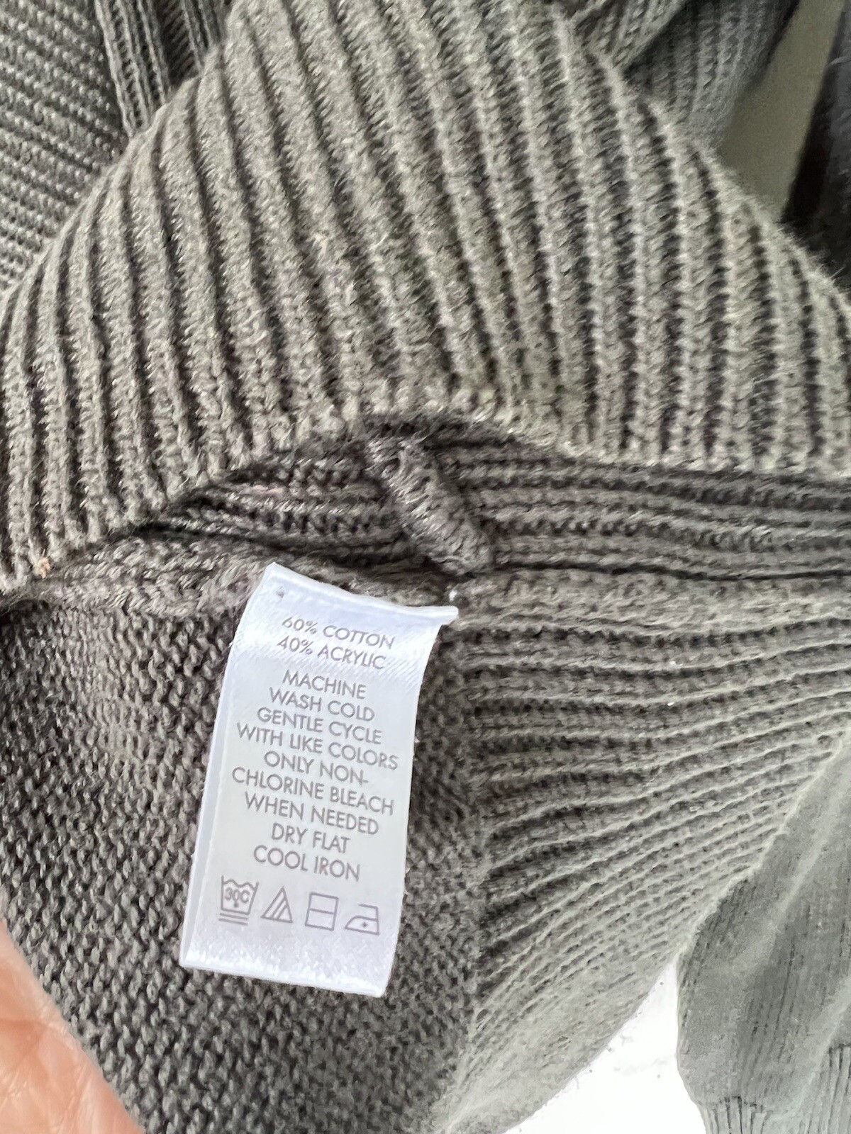 Calvin Klein Sweater Men's Olive Green Cardigan Full Zip LongSleeve