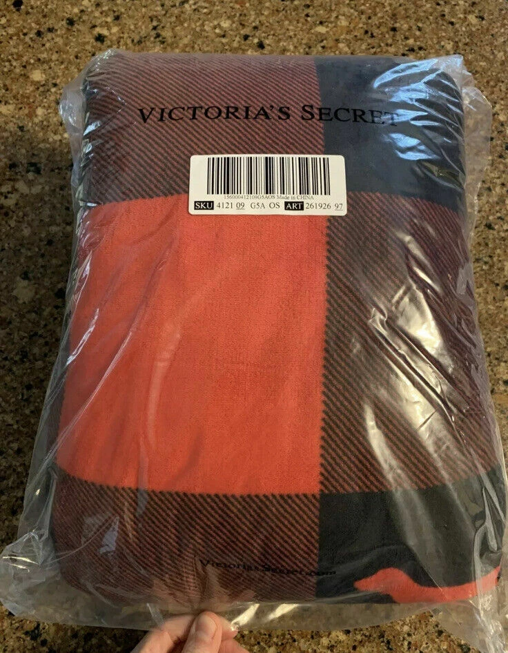 NUEVO VS Victoria Secret ROSA Sherpa Manta Rojo Pimienta Franela Perro Manta Foto 2 de 4