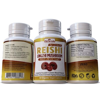 MAX REISHI LINGZHI MUSHROOM PILLS Immune Focus Memory Cholesterol Blood Pressure