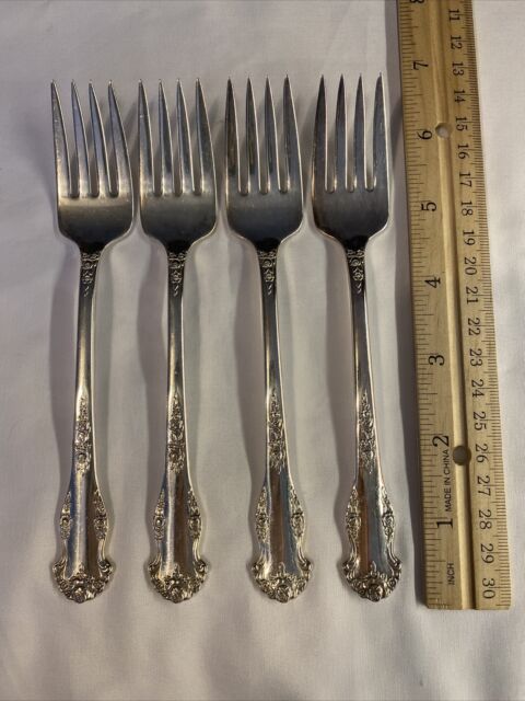 Holiday by King Edward Silverplate National Silver 4 Salad Forks 1951 EXC