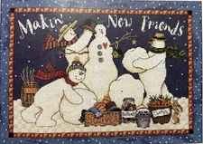 Dimensions Makin’ New Friends Counted Cross Stitch Kit #8570 VTG Snowmen Winter