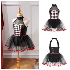 Girls Dancewear Leotard Cosplay Open Back Tutu Dress Party Halloween Bodysuit