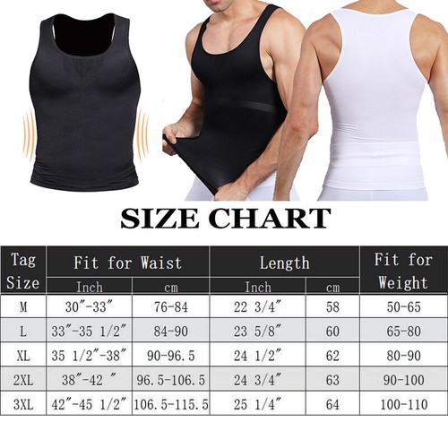 Mens Slimming Tummy Slim Shirt Body Shaper Belly Girdle Underwear Shapewear Vest - Picture 2 of 29