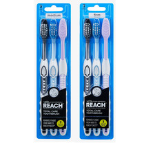 9 x REACH Total Care Toothbrush Medium & Firm Triple Pack x 3