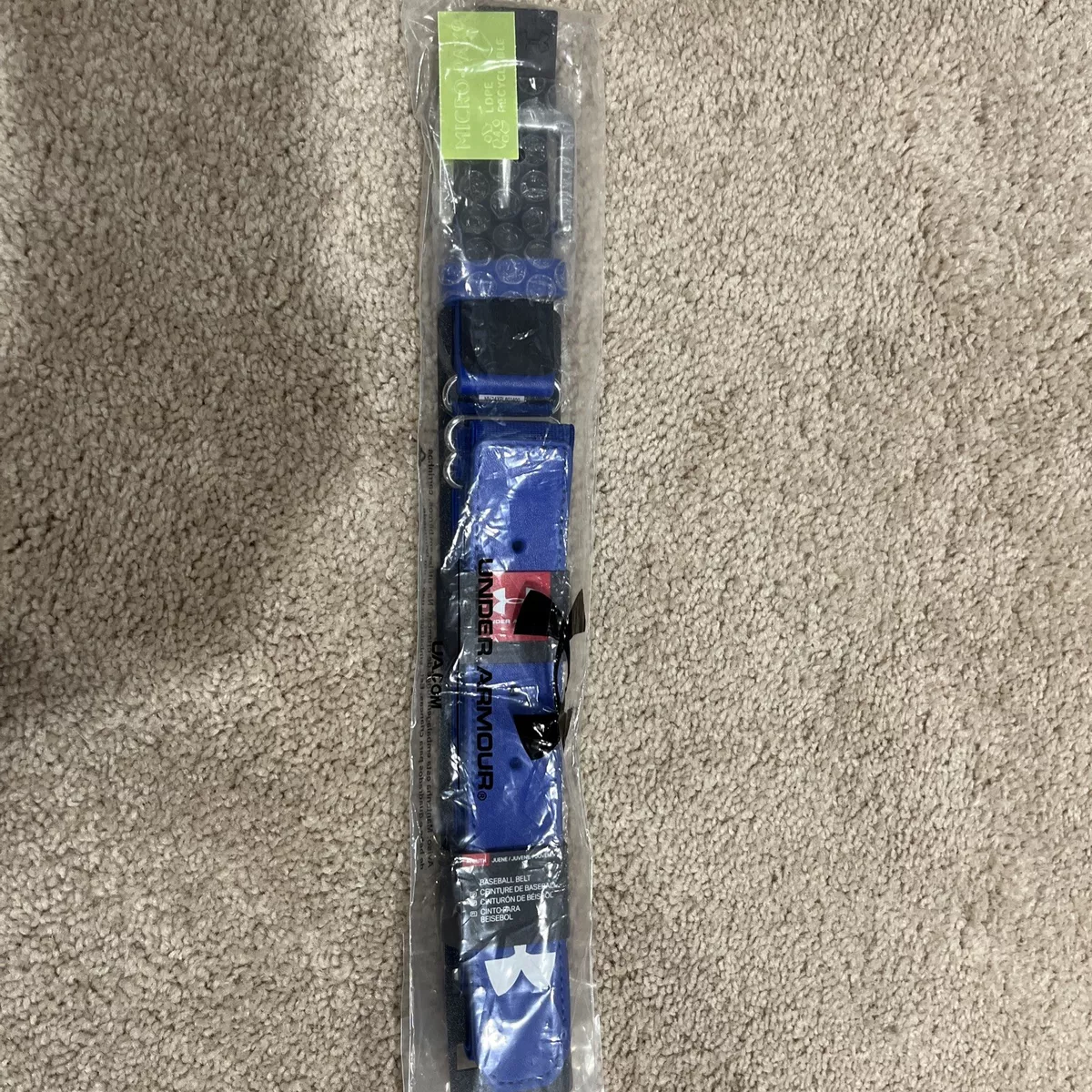 NEW UNDER ARMOUR YOUTH BASEBALL BELT BLUE ADJUSTABLE UP TO SIZE 36