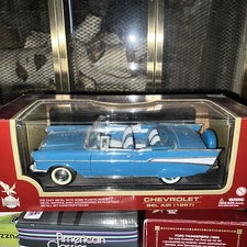 Road Legends 1957 Chevrolet Chevy Bel Air Blue Convertible 1/18 Diecast
