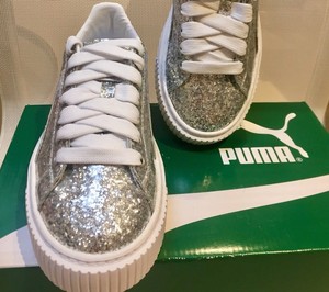 puma platform glitter silver