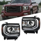 Headlight For GMC Sierra 1500 2016-2018 LED DRL Projector LH+RH Side HID/Xenon