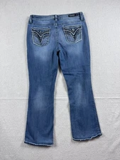 Vigoss Women's Jeans Light Blue Wash Size 14 Embellished Pockets
