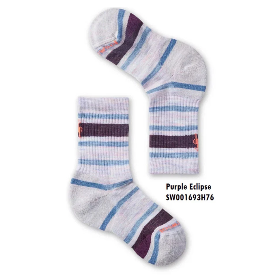 Smartwool Kids Purple Eclipse Hike Light Crew Socks Medium 12-2.5 Merino wool - Image 2 of 4