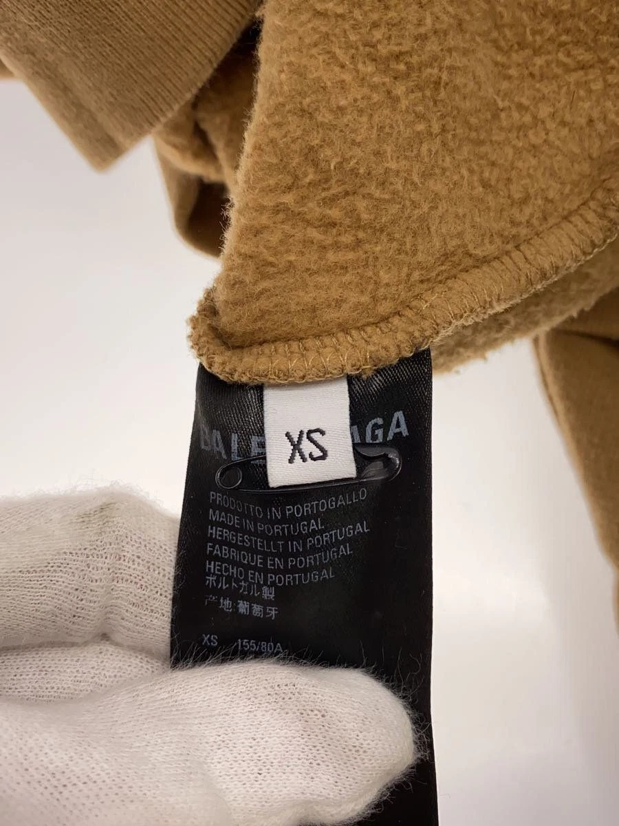 Felpa con cappuccio Balenciaga BB Corp vestibilità media XS cotone cammello 578135 TJV85 usata