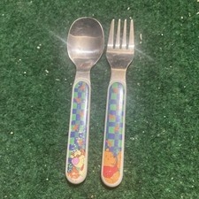 Vintage 1990  s HTF Winnie The Pooh  Tigger Toddler Fork  Spoon Set