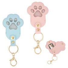 2pcs Pet Hair Collector Keychain, Paw Shaped Pet Fur Collection Memorial Keyr...