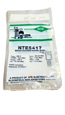 NTE5417 SCR 200V 10A TO-220 USED IN VARIOUS APPLICATIONS