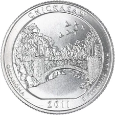 2011 D Parks Quarter ATB Chickasaw National Park Choice BU CN-Clad See Pics Y718