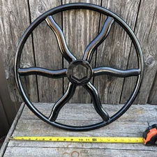 HAND WHEEL 18” Diam Solid Iron, Center Hex Hole 2-1/16” Top, 2-1/8” Bottom, OS&Y