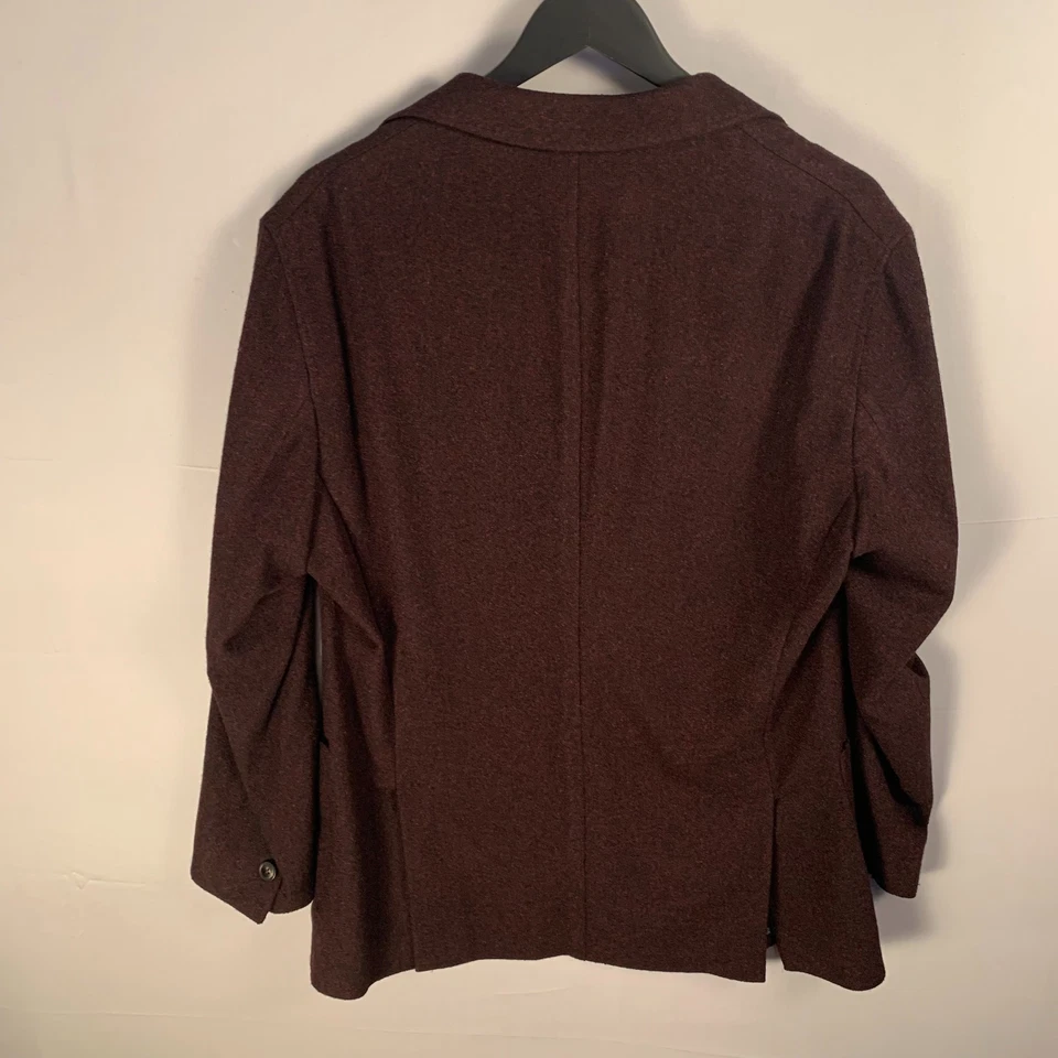 Abrigo deportivo Emporio Armani para hombre 54 chaqueta mezcla de lana borgoña mota 2 botones Foto 3 de 4