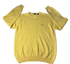 Vintage IZOD Men's XL Yellow Knit Sweater 100 Cotton Crest Logo Pullover