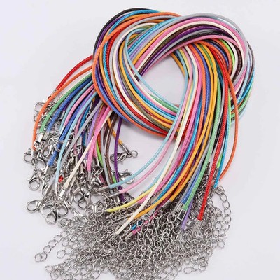 Wholesale 100pcs Waxed Cotton Necklace Cord 1.5mm 18'' For Pendant Necklace