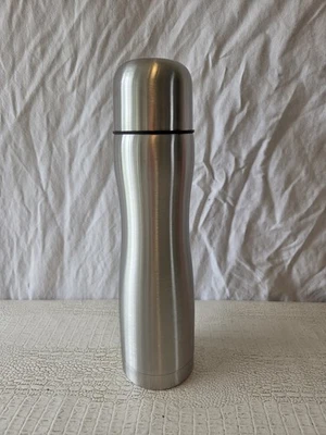Thermos Gourde Bouteille Isotherme Argent Inox Gris 900 mL - 0.9 Litre - 32 Cm - Photo 1/4