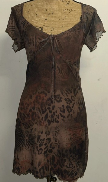 ALLY Womens Sz 10 Sweetheart Neckline Fit & Flare Mini Dress Short Sheer Sleeve