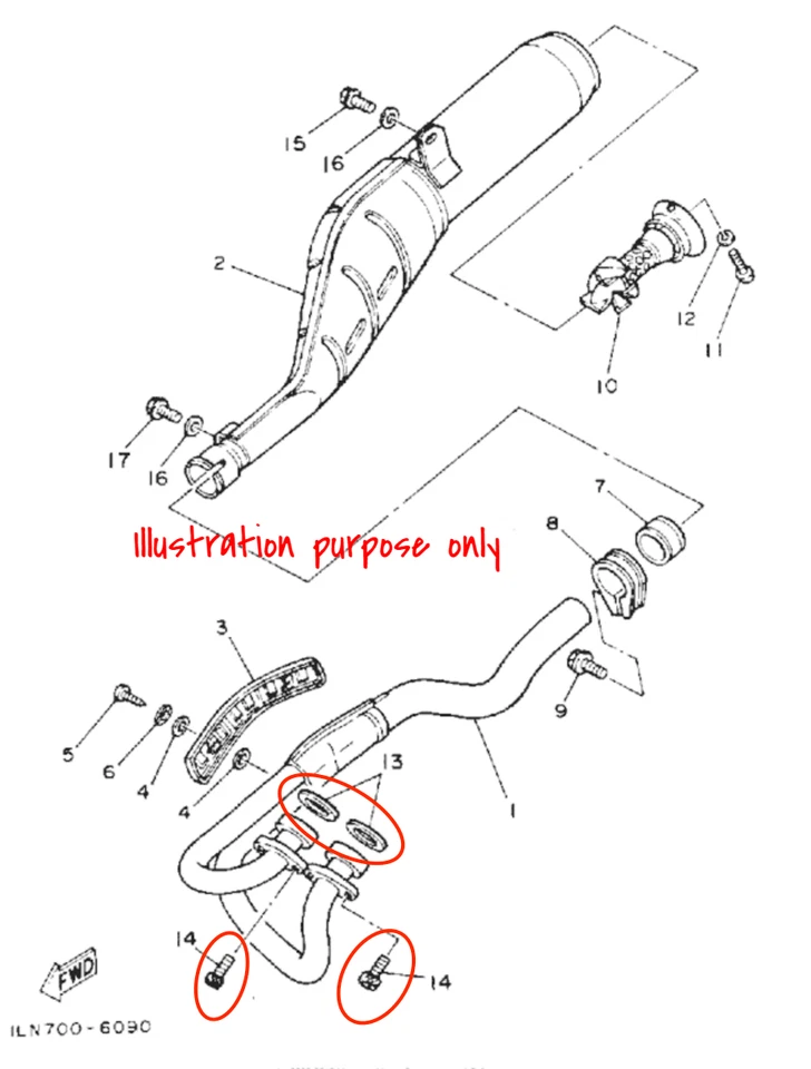 Juego de reparación de juntas de colector de escape Yamaha SRX250 85-91 #XT250 83-87 #TT350 85-95 Foto 2 de 2