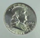 NGC MS64 1956-P Franklin Half Dollar Old Soap Box Holder Blast White