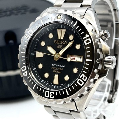 SEIKO AGS/Kinetic 5M43-0010 Day-Date Titanium SCUBA 200m Working