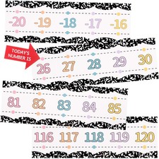 30 Pieces Number Line Bulletin Board Borders -20 to 120 Composition Notebook ...
