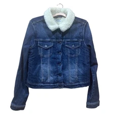 Shyanne Jacket Womens Large Blue Sherpa Lined Denim Trucker Shearling SLH019019