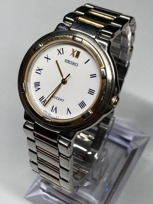 Seiko Lucent 7N01 6580 Quartz Dress Watch Working Gold Plating Wear