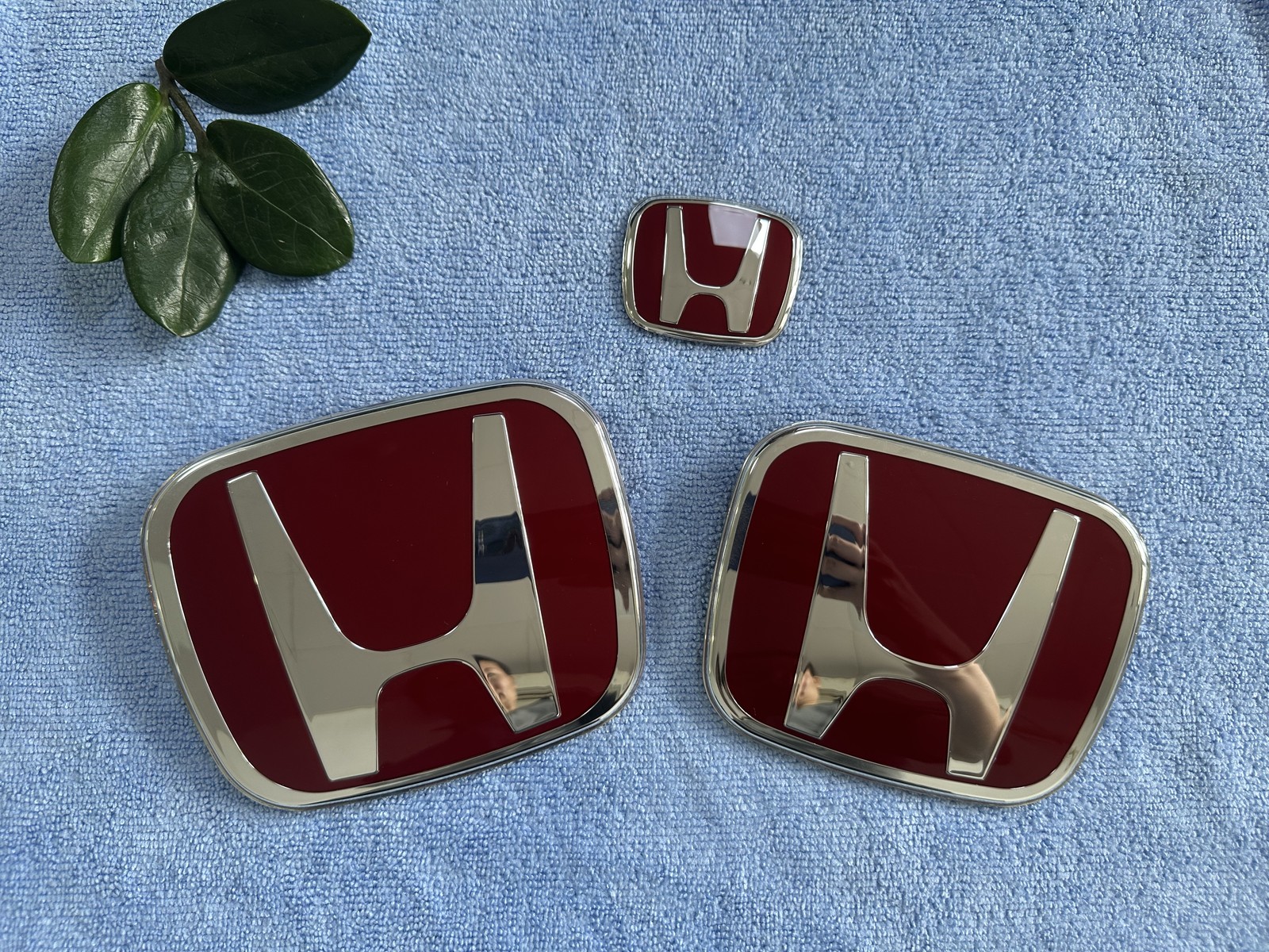 3Pcs Red H Front Rear Grille emblem For Honda Accord Coupe 2Dr 08-17 JDM