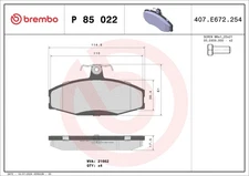 FOR BREMBO P 85 022 HAM PADS. FRONT SKODA FAVOURITE,FELICIA