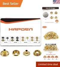 15mm  Stainless Steel Snap Buttons - 160 Pcs Kit for Leather & Canvas