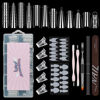 Nail Dual Forms for Poly Set, 12 Styles 12 Sizes Nail Mold Extension Forms, 1...