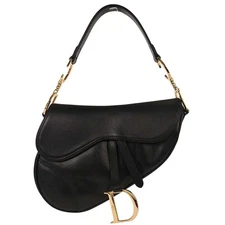 Christian Dior Black Leather Saddle Handbag 01RU0054 154023