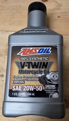 NEW Unopened AMSOIL 100% Synthetic V-Twin Motorcycle Oil SAE 20W-50  1 Quart